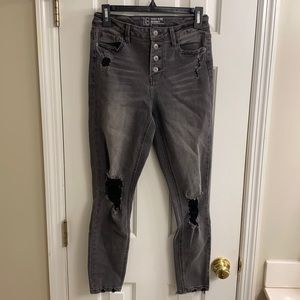 Black washed ripped skinny jeans